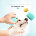 Silicone Pet Massage Grooming Glove with Bath Brush Shampoo Dispenser for dogs