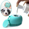 Silicone Pet Massage Grooming Glove with Bath Brush Shampoo Dispenser for dogs