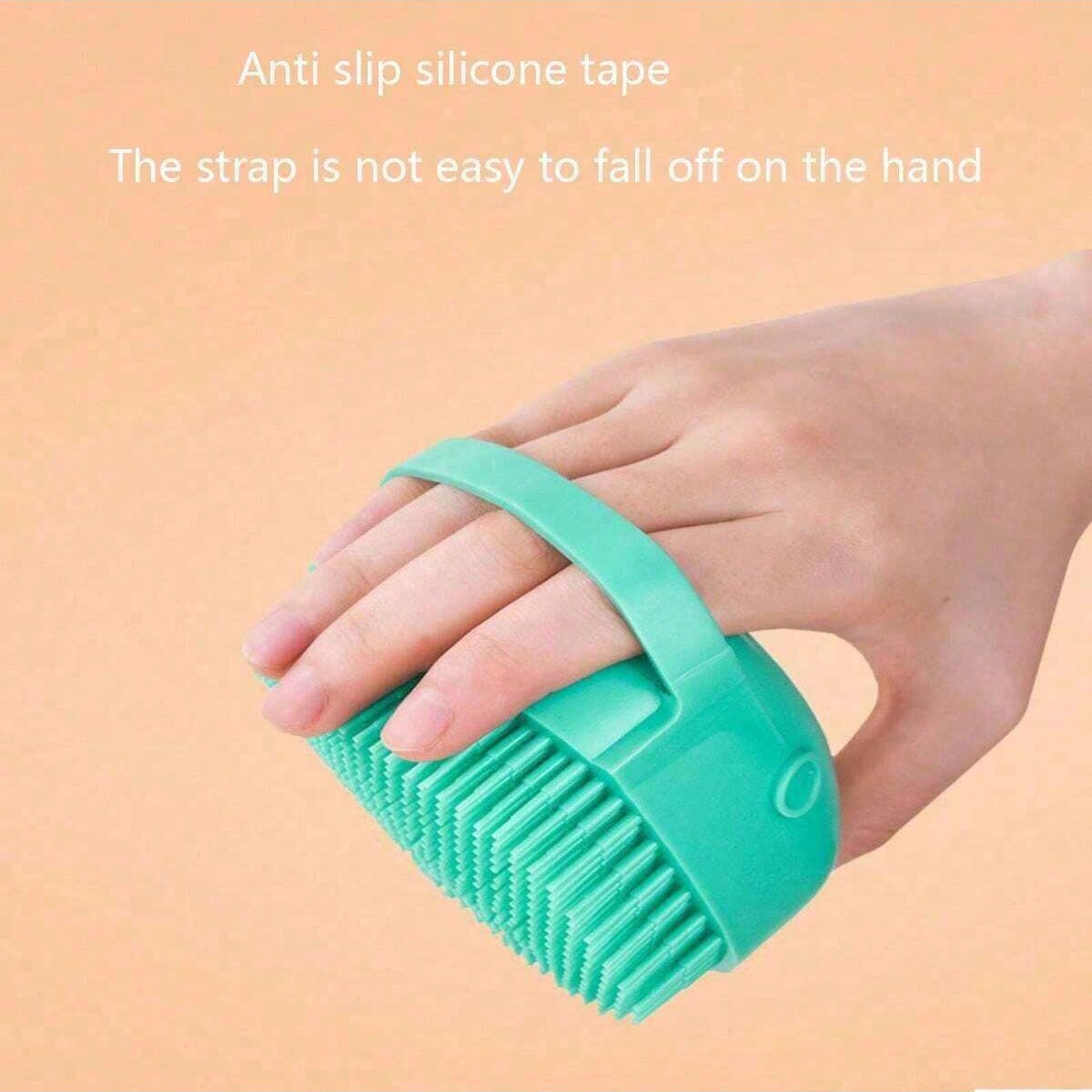 Silicone Pet Massage Grooming Glove with Bath Brush Shampoo Dispenser for dogs