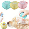 Silicone Pet Massage Grooming Glove with Bath Brush Shampoo Dispenser for dogs