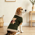 Bear Embroidered Dog Sweater – Warm Knitted Turtleneck Winter Pet Clothes for Small & Large Dogs