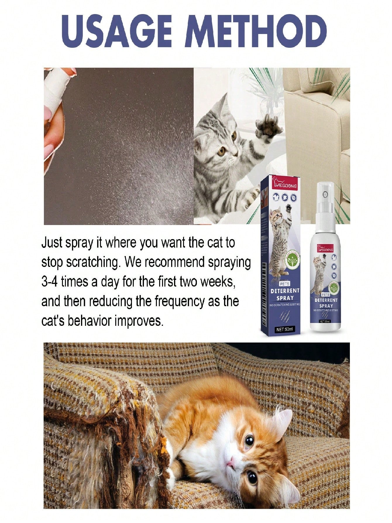 Pet Anti-Scratch Repellent Spray – Cat & Dog Furniture Protection