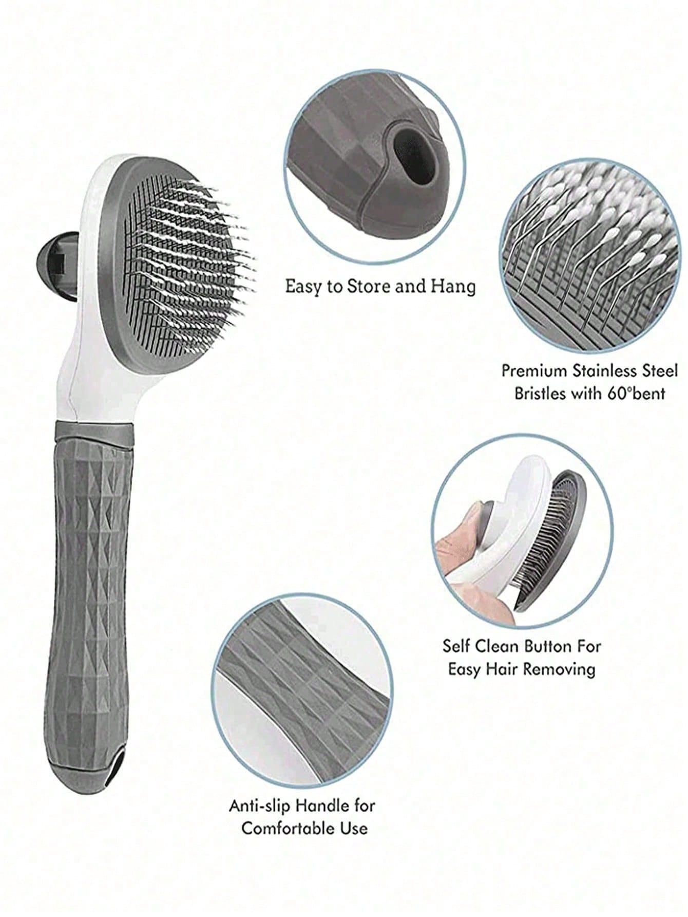 Self Cleaning Pet Grooming Brush for Dogs & Cats | Deshedding Comb