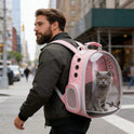 Transparent Space Capsule Pet Backpack – Hard Shell Breathable Carrier for Cats & Dogs