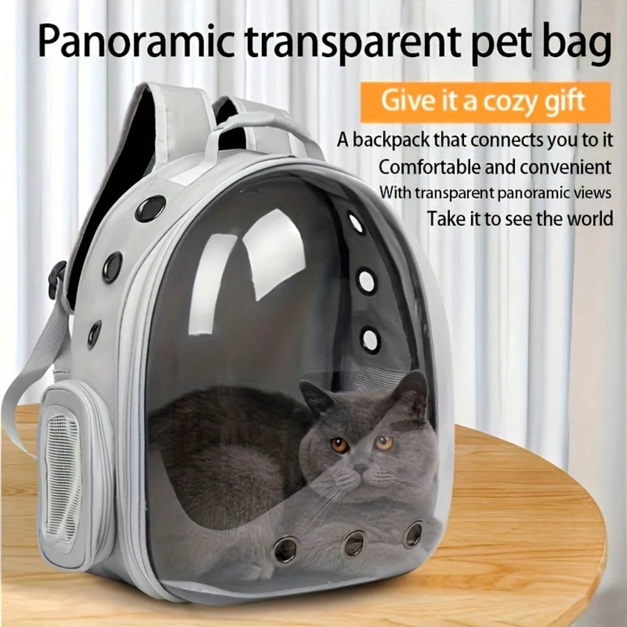 Transparent Space Capsule Pet Backpack – Hard Shell Breathable Carrier for Cats & Dogs