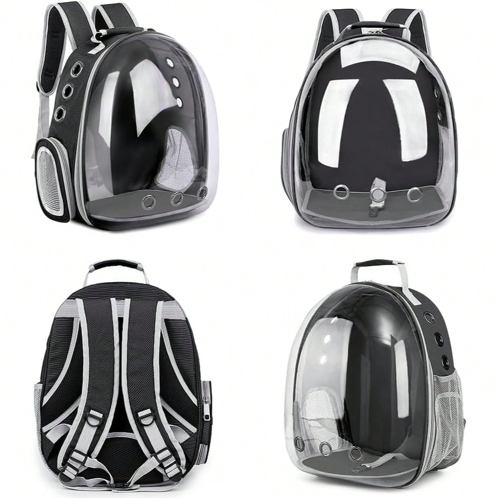 Transparent Space Capsule Pet Backpack – Hard Shell Breathable Carrier for Cats & Dogs