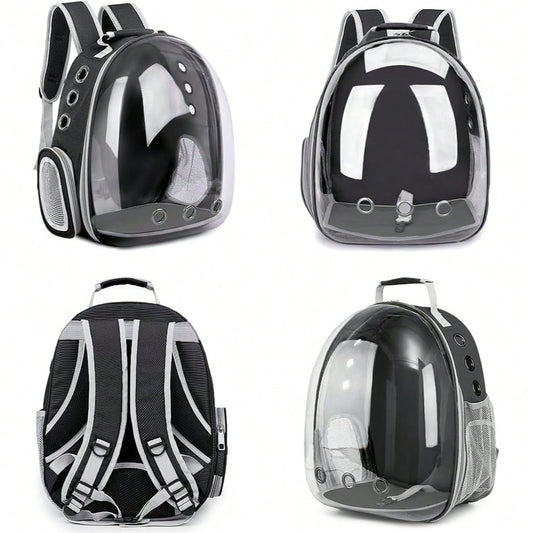 Transparent Space Capsule Pet Backpack – Hard Shell Breathable Carrier for Cats & Dogs