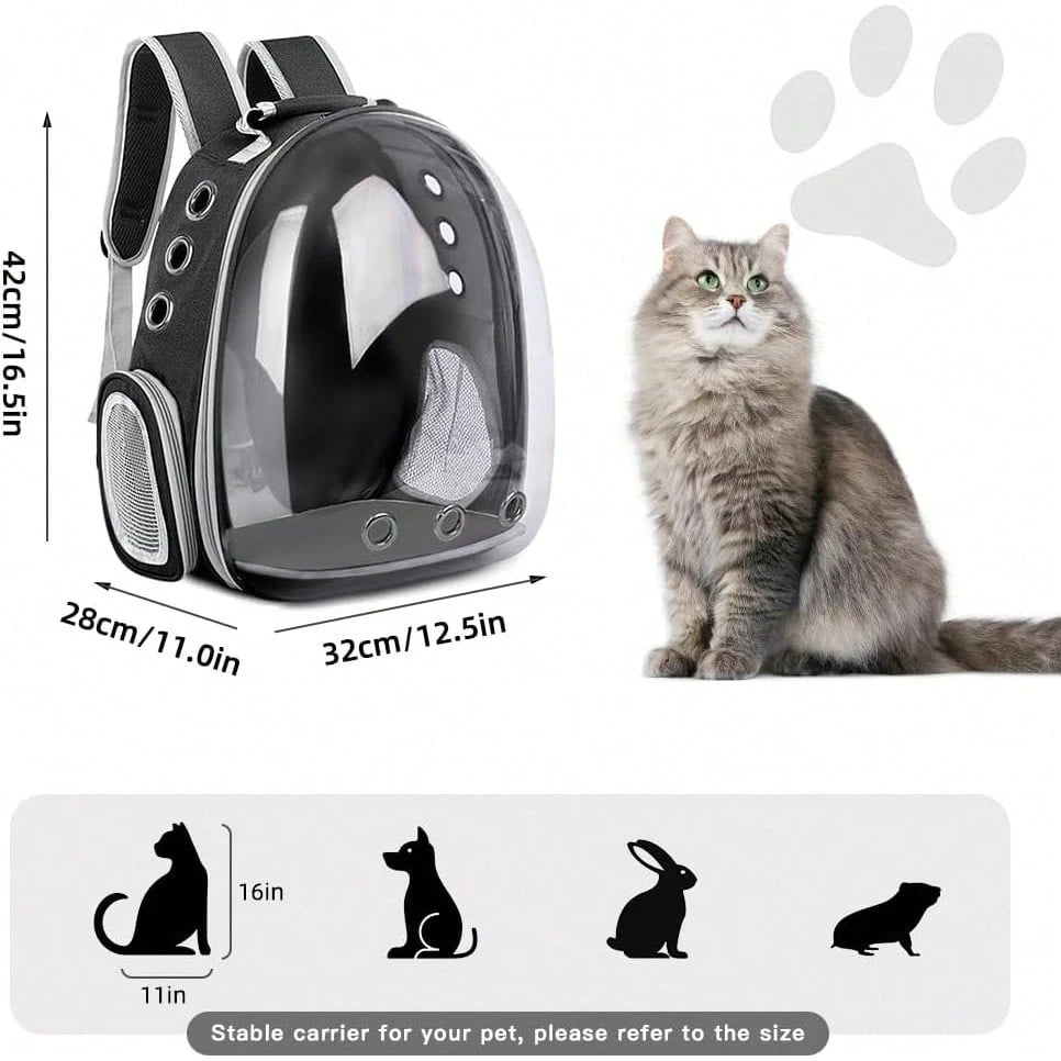 Transparent Space Capsule Pet Backpack – Hard Shell Breathable Carrier for Cats & Dogs
