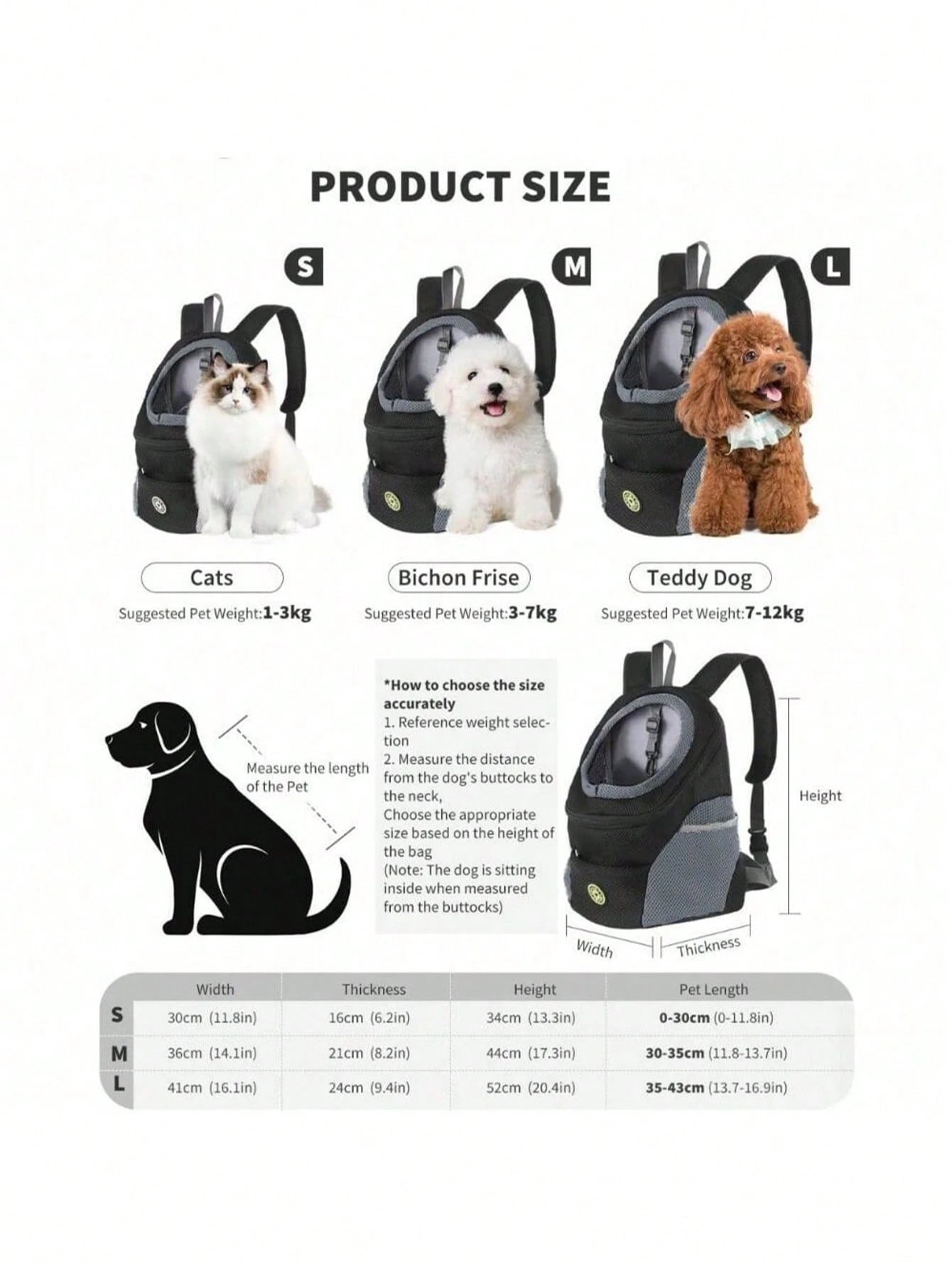 Pet Carrier Backpack for Small Dogs & Cats | Breathable Travel Bag