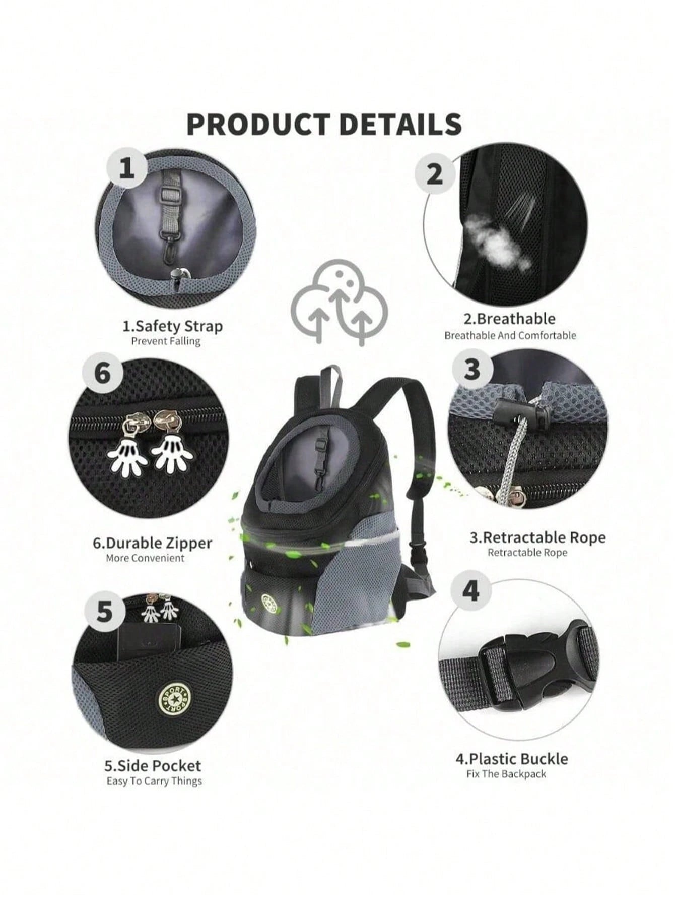 Pet Carrier Backpack for Small Dogs & Cats | Breathable Travel Bag