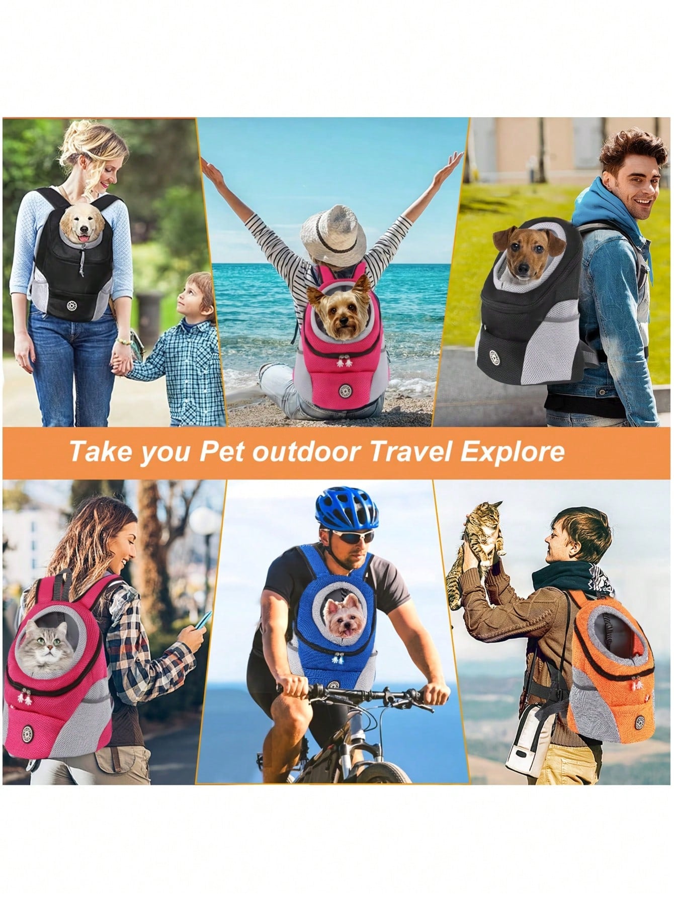 Pet Carrier Backpack for Small Dogs & Cats | Breathable Travel Bag