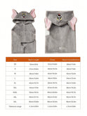 TOM & JERRY Embroidered Cat Face Plush Hooded Pet Bathrobe – Soft, Absorbent & Comfortable