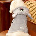 TOM & JERRY Embroidered Cat Face Plush Hooded Pet Bathrobe – Soft, Absorbent & Comfortable