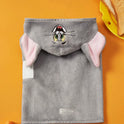 TOM & JERRY Embroidered Cat Face Plush Hooded Pet Bathrobe – Soft, Absorbent & Comfortable