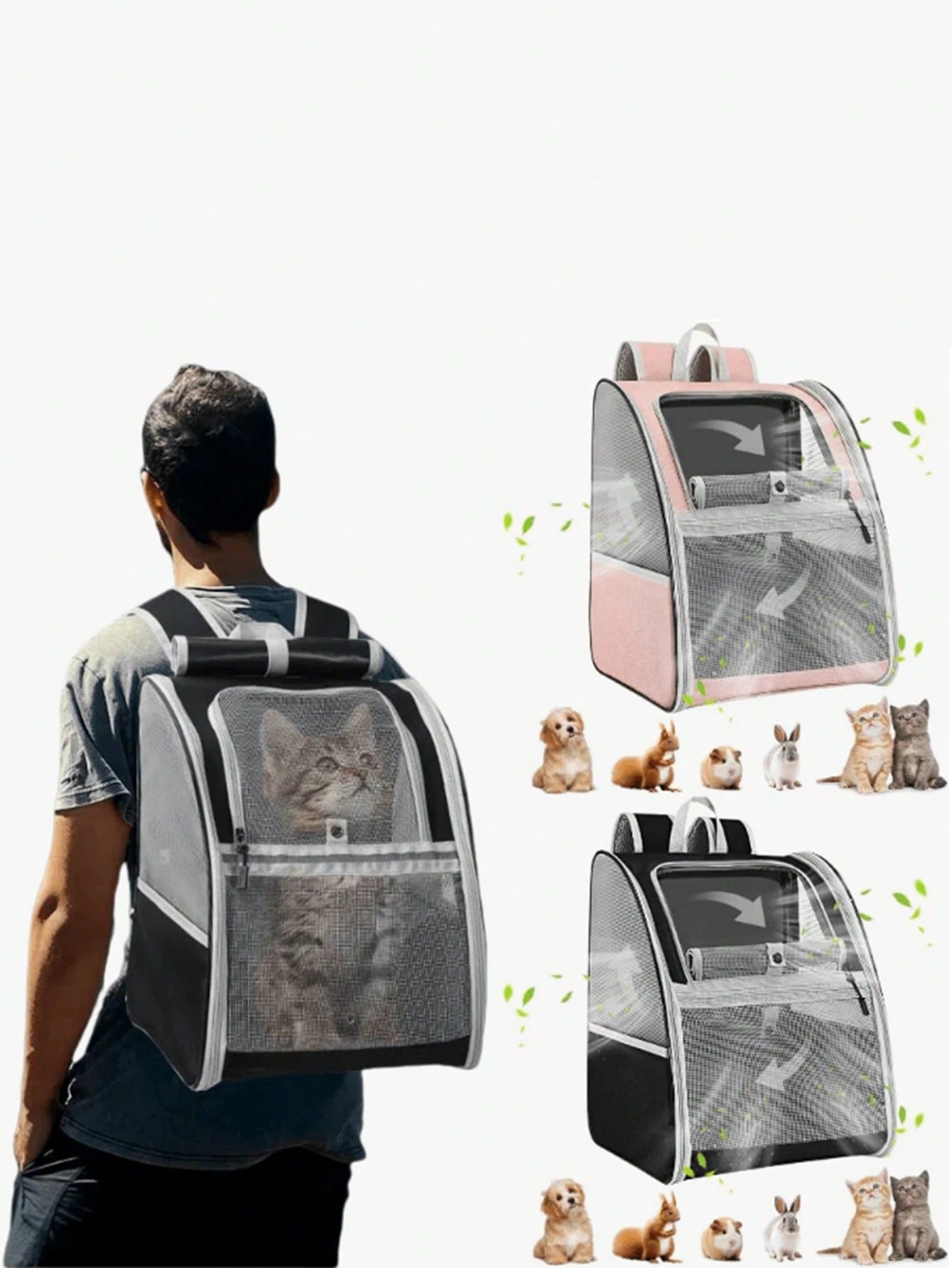 Pet Travel Backpack | Large Capacity Carrier for Cats & Dogs