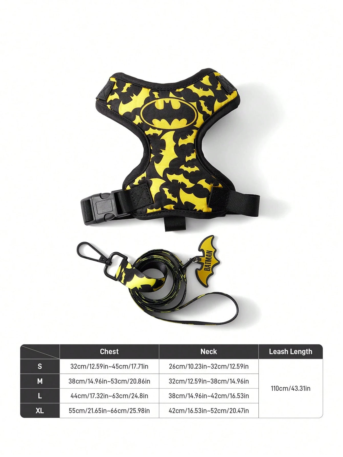 Batman Pet Harness & Leash Set for Cats & Small Dogs