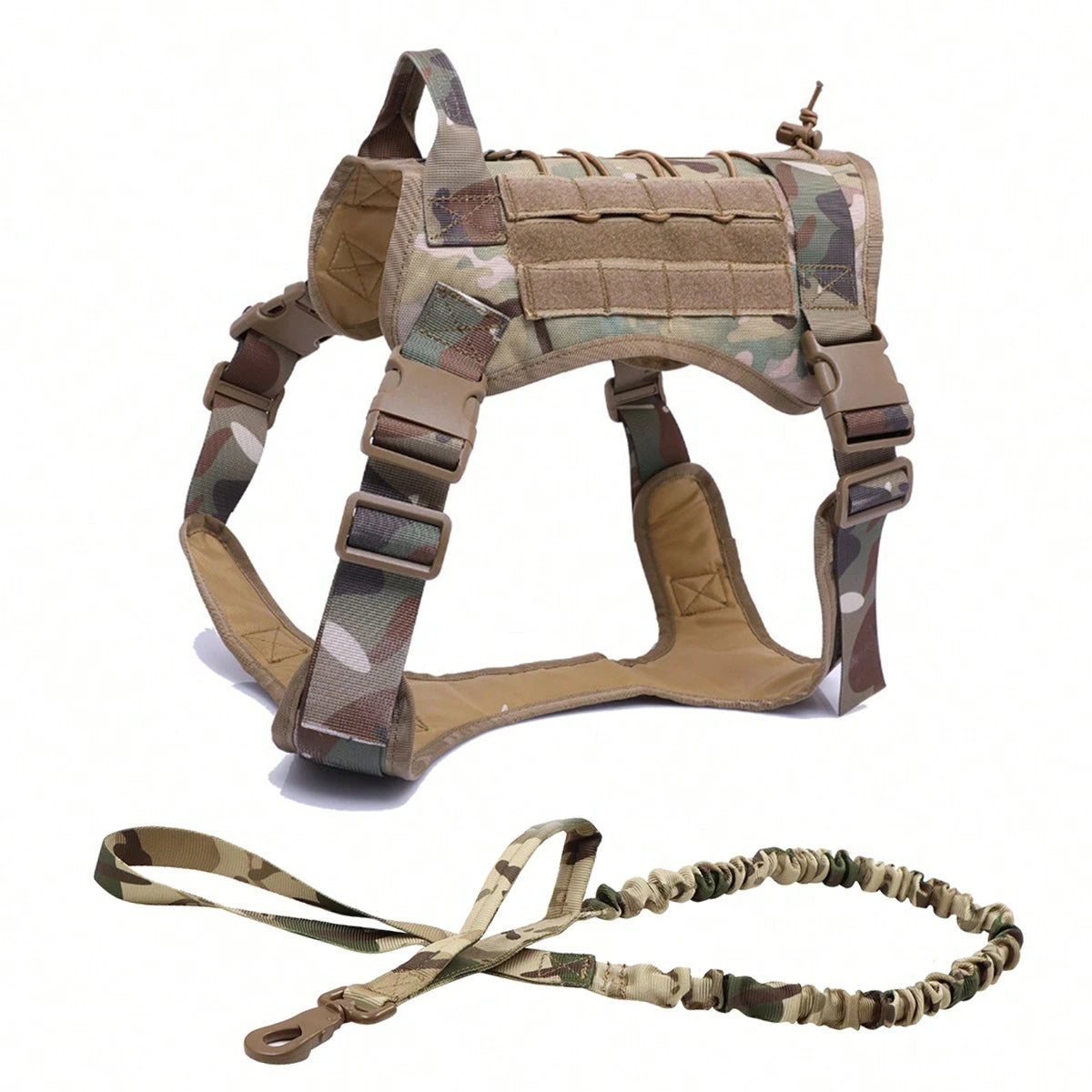 Tactical Dog Harness & Leash Set with Handle for Training & Walking