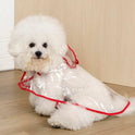 Transparent Waterproof Pet Raincoat – Pink Trim Outdoor Jacket for Cats & Dogs