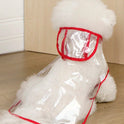 Transparent Waterproof Pet Raincoat – Pink Trim Outdoor Jacket for Cats & Dogs