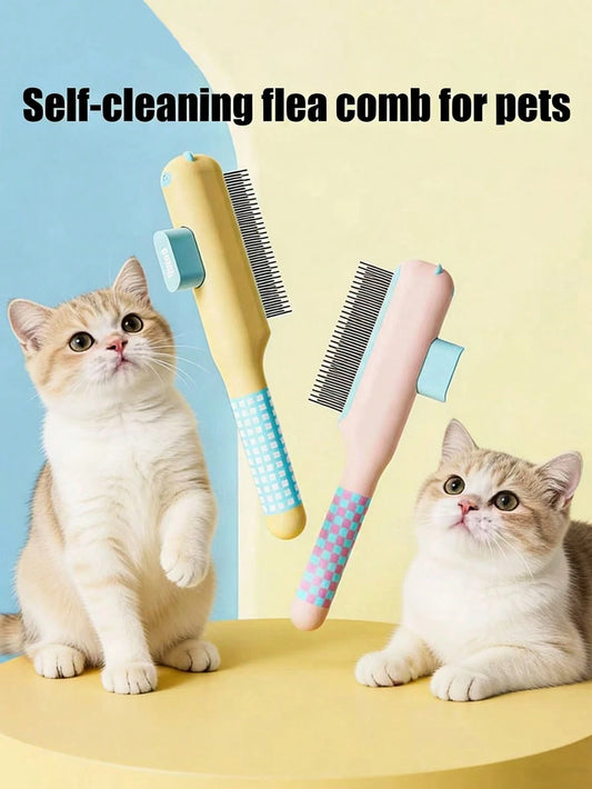 Self-Cleaning Pet Grooming Brush for Dogs & Cats | Deshedding Slicker Brush