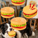 Hamburger Squeaky Dog Toy | Durable Plush Chew Toy for Dental Care & Training