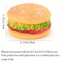 Hamburger Squeaky Dog Toy | Durable Plush Chew Toy for Dental Care & Training