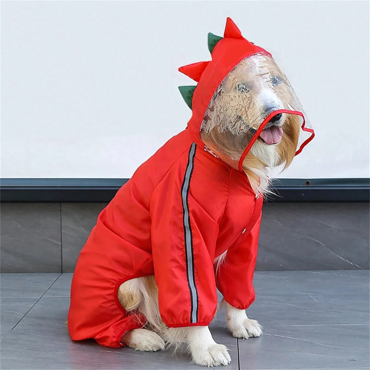Dog Raincoat – Waterproof Hooded Pet Jacket with Reflective Strips & Adjustable Fit