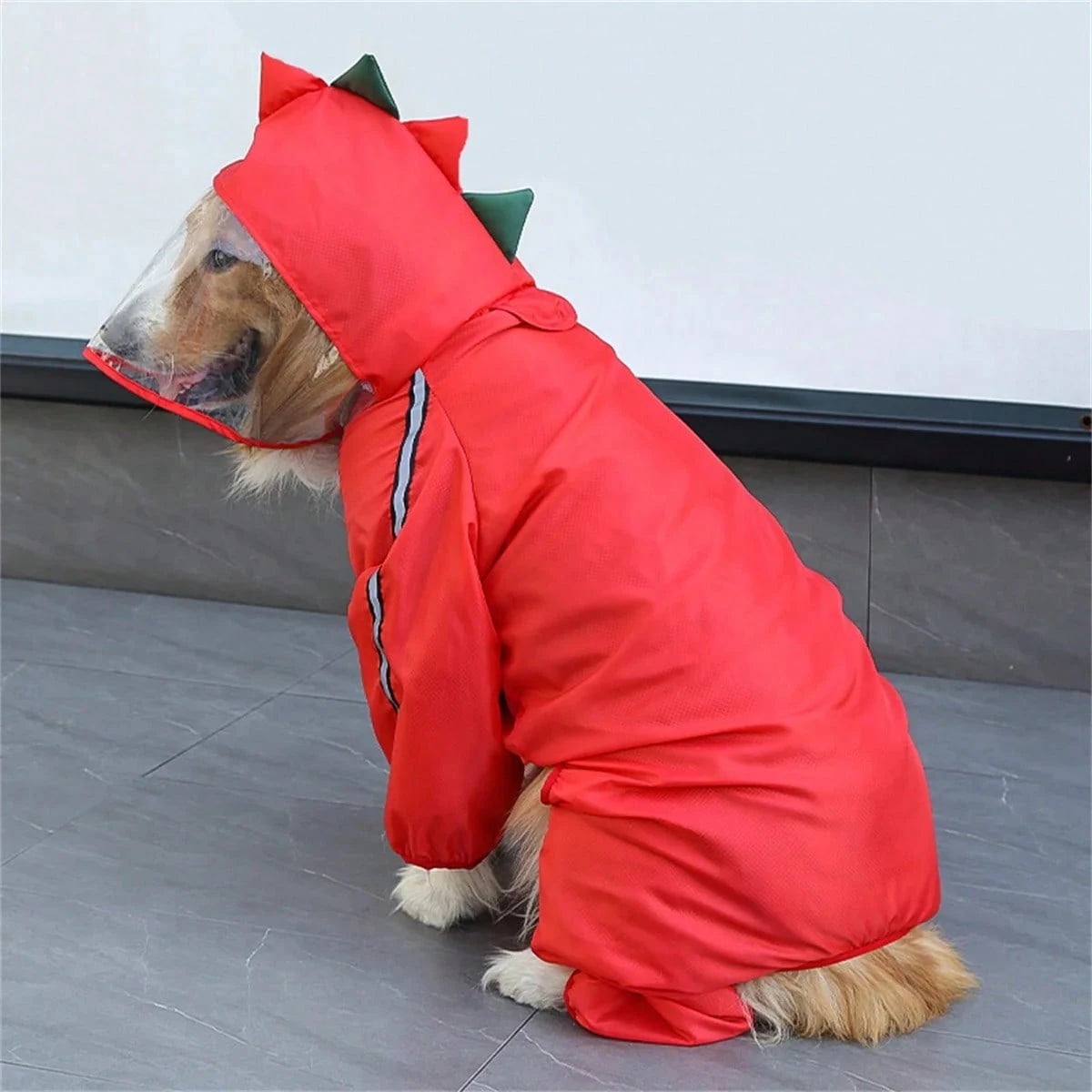 Dog Raincoat – Waterproof Hooded Pet Jacket with Reflective Strips & Adjustable Fit