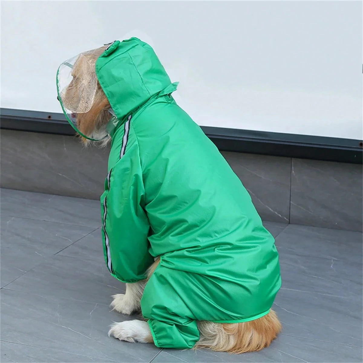 Dog Raincoat – Waterproof Hooded Pet Jacket with Reflective Strips & Adjustable Fit
