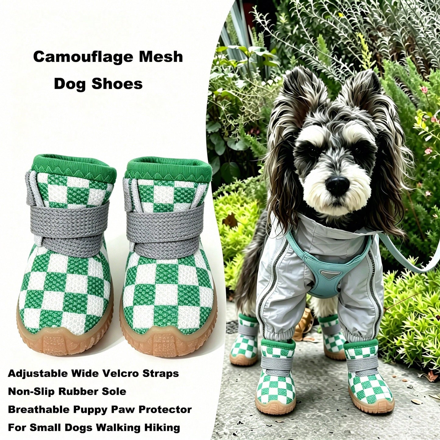 Breathable Mesh Dog Shoes | Non-Slip Summer Boots for Small Dogs (set of 4)
