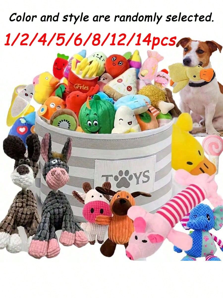 Cute Squeaky Dog Toy – Plush Chew Toys with Sound Paper for Puppies & Small Dogs