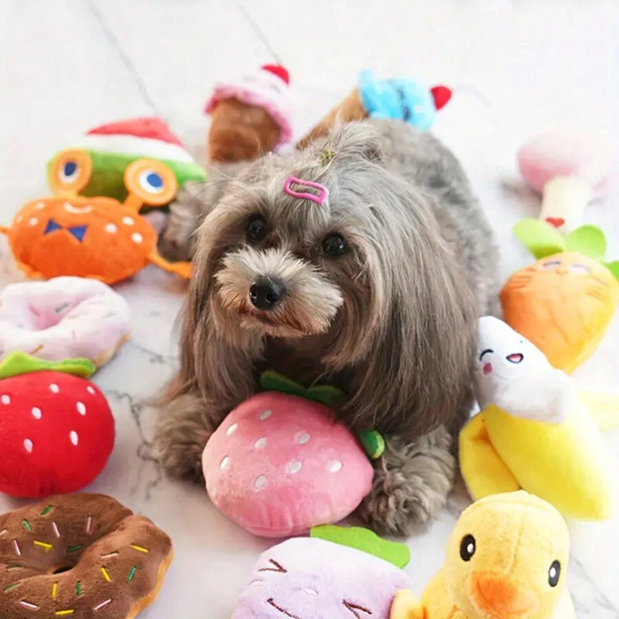 Cute Squeaky Dog Toy – Plush Chew Toys with Sound Paper for Puppies & Small Dogs