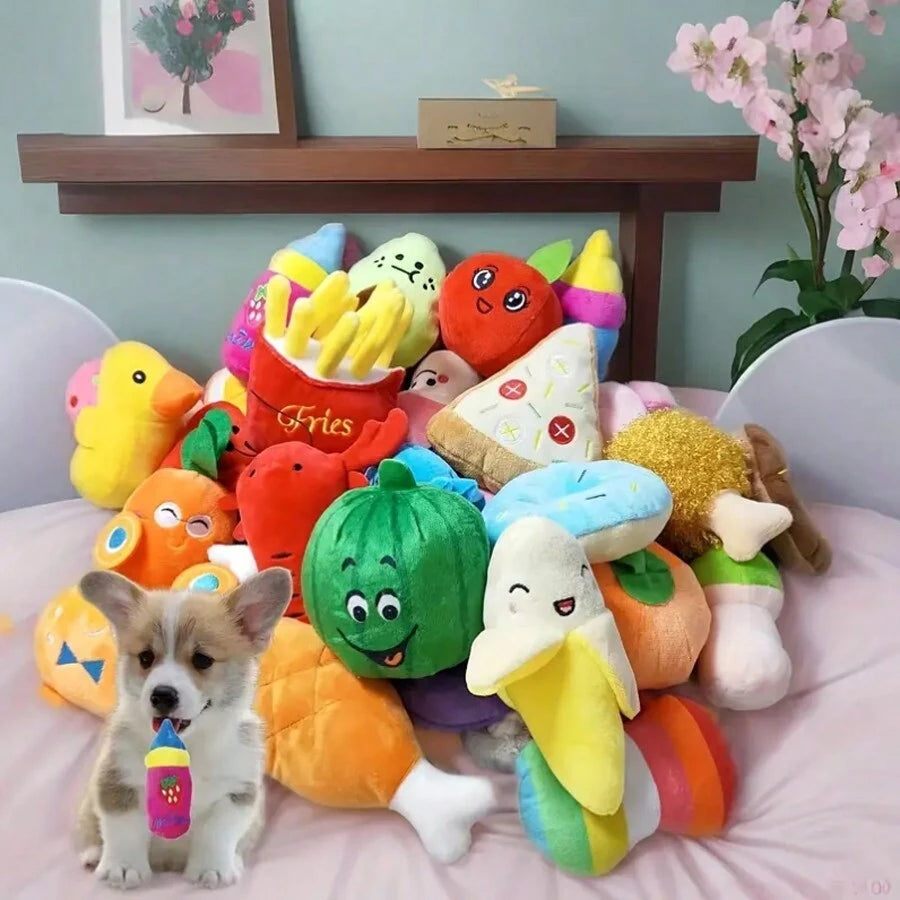 Cute Squeaky Dog Toy – Plush Chew Toys with Sound Paper for Puppies & Small Dogs
