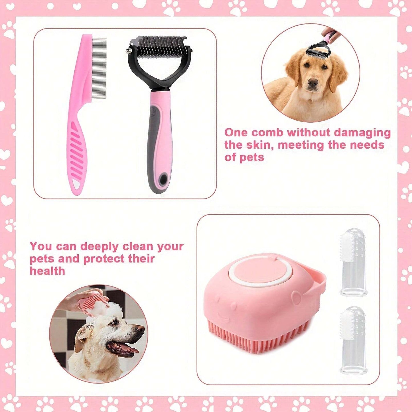 8-Piece Dog & Cat Grooming Kit | Complete Pet Care Set