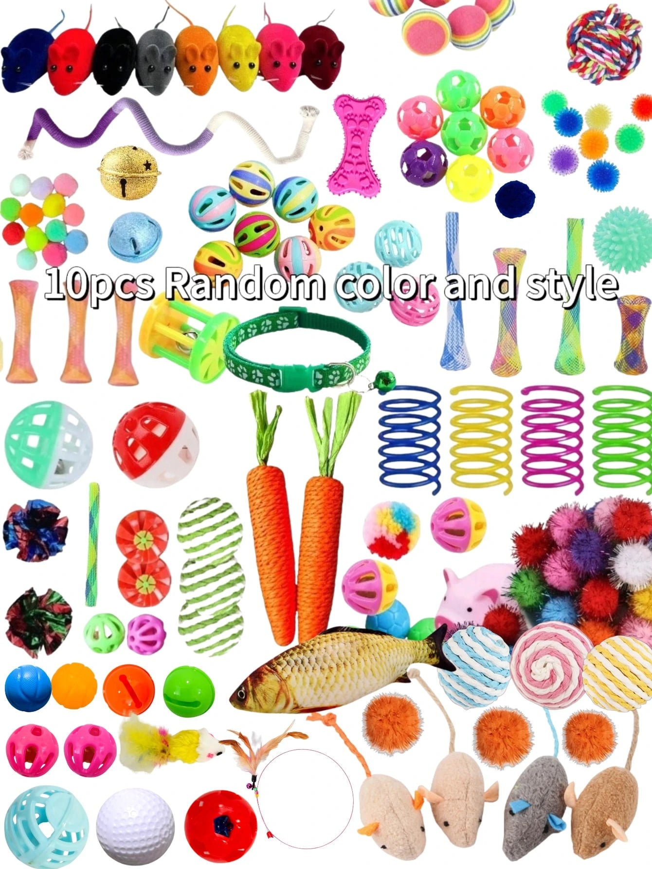 10pcs Cat Toy Set – Durable Multi‑Style Interactive Toys for Kittens & Cats