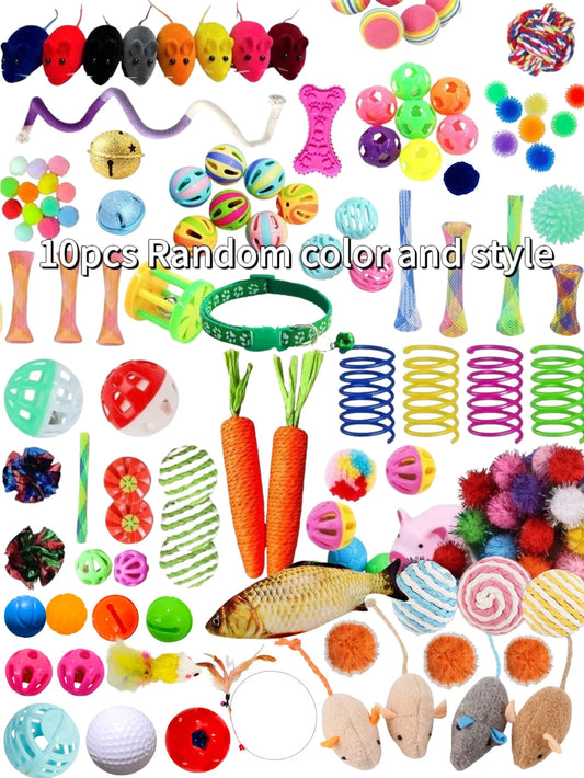 10pcs Cat Toy Set – Durable Multi‑Style Interactive Toys for Kittens & Cats