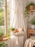 Bohemian Cat Hammock Bed – Handmade Hanging Swing for Cats & Dogs | All Seasons