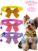 3pcs Adjustable Plaid Bow Tie Pet Collars – Stylish Daily Wear for Dogs & Cats