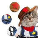 Funny Cowboy Pet Costume | Halloween Dog & Cat Outfit