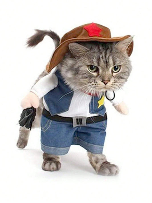Funny Cowboy Pet Costume | Halloween Dog & Cat Outfit