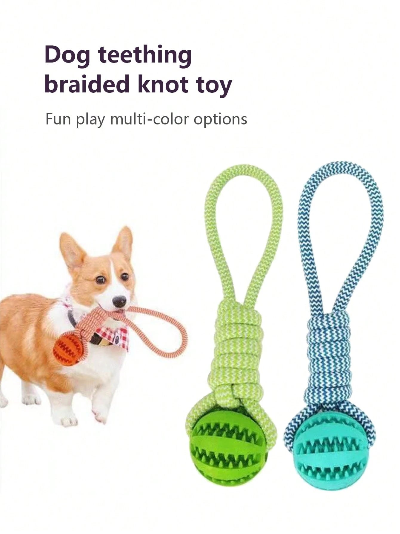 Braided Rope Dog Ball Toy | Durable Tug, Fetch & Chew Training Toy