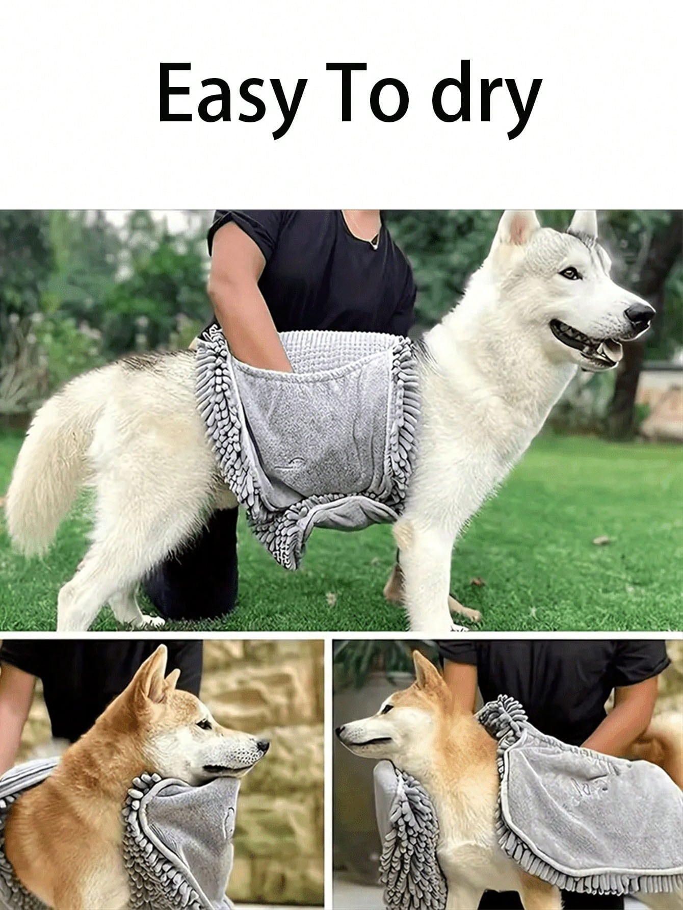 Quick Dry Super Absorbent Pet Towel for Dogs & Cats | Soft Bath Towel