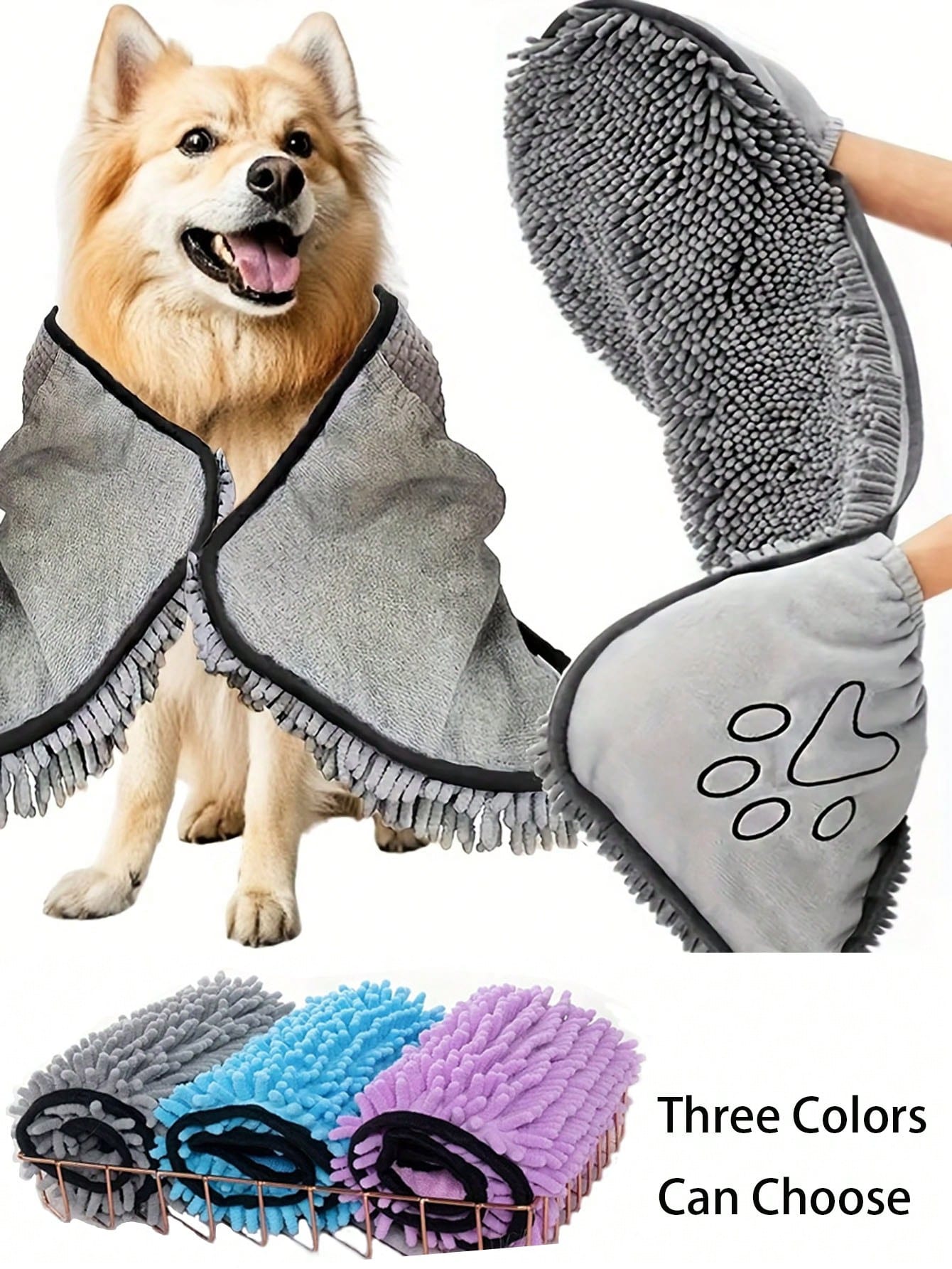 Quick Dry Super Absorbent Pet Towel for Dogs & Cats | Soft Bath Towel
