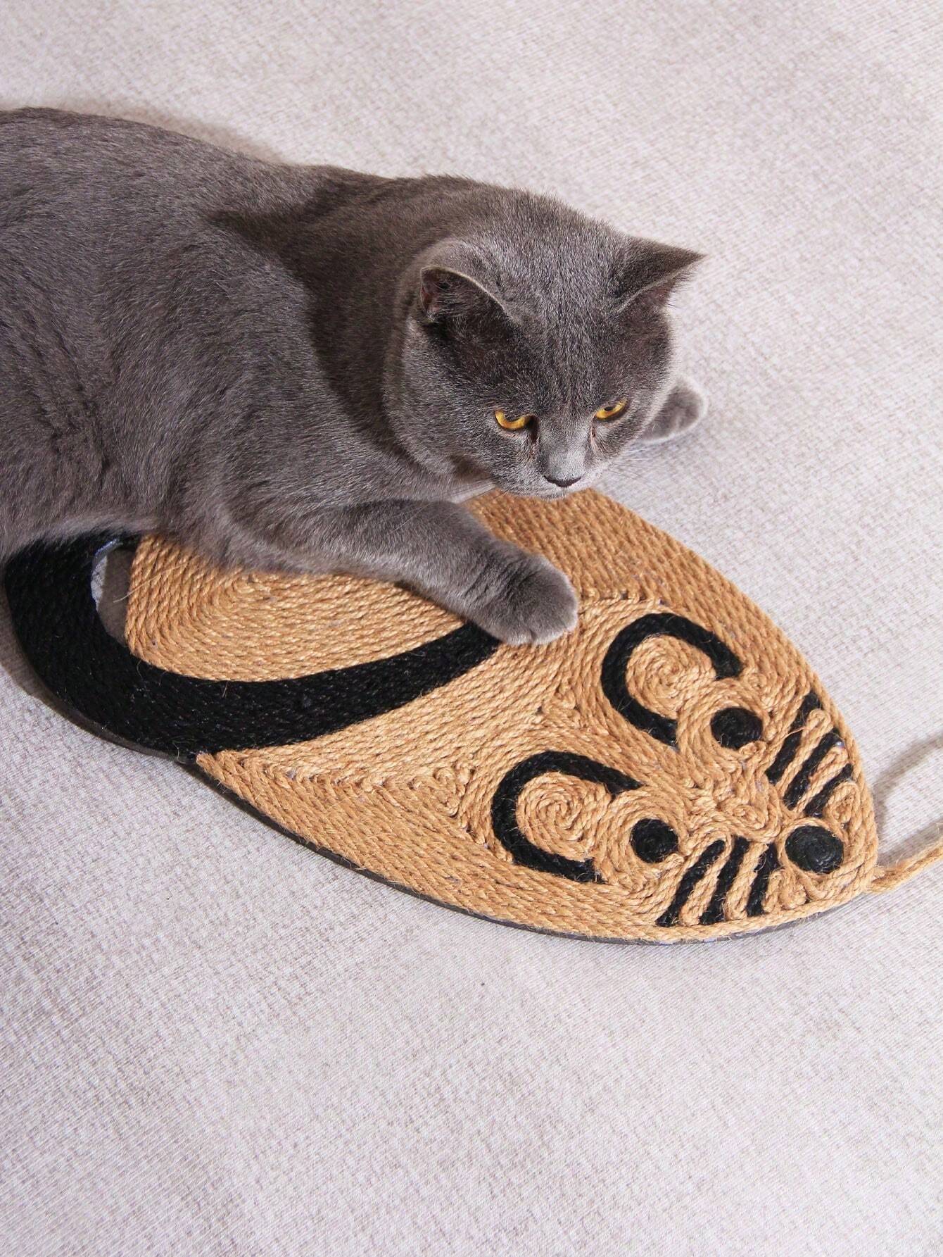 Cartoon Sisal Cat Scratching Pad | Hanging Scratch Mat for Indoor Cats