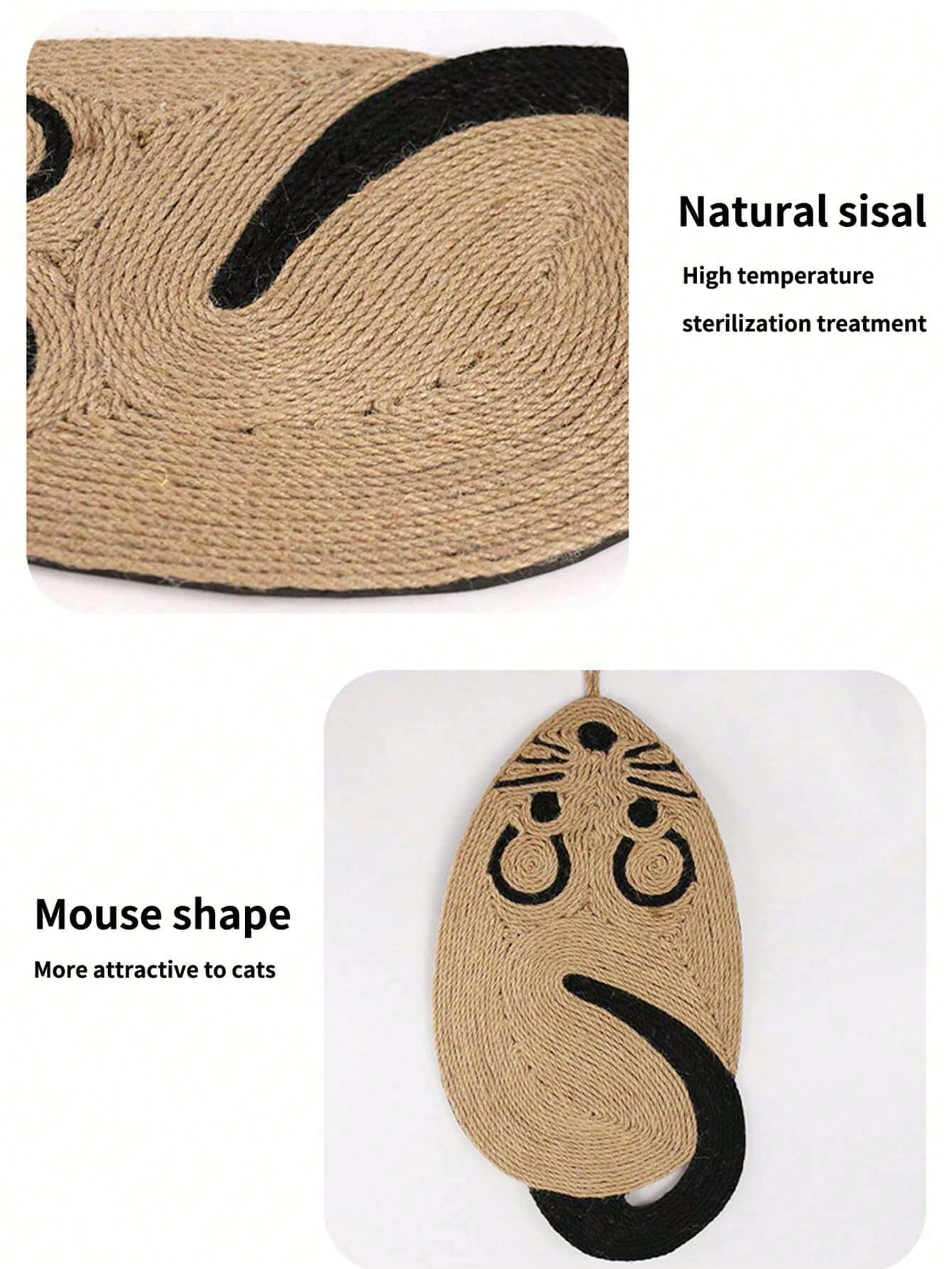 Cartoon Sisal Cat Scratching Pad | Hanging Scratch Mat for Indoor Cats