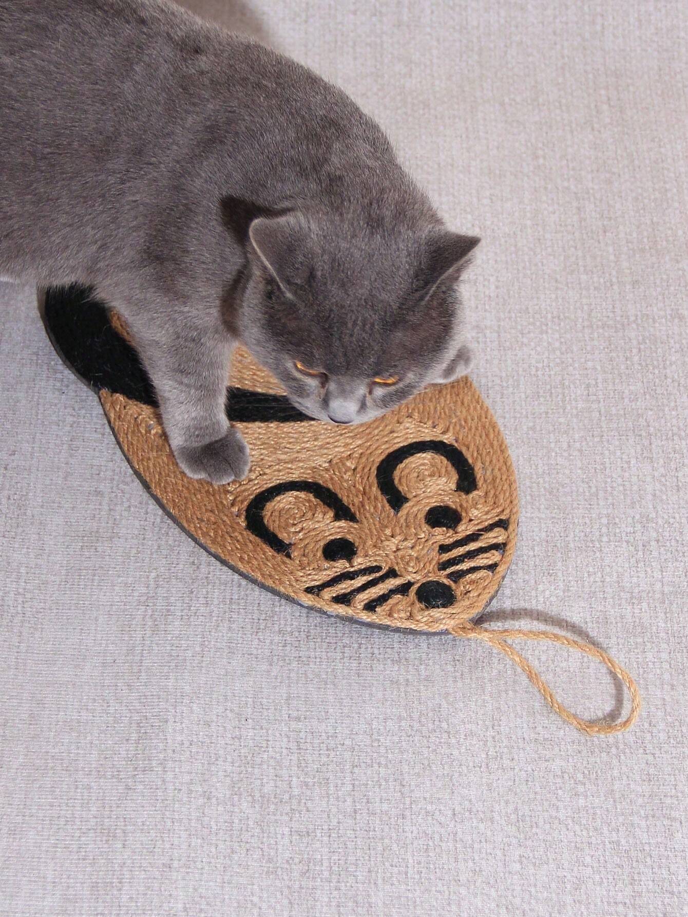 Cartoon Sisal Cat Scratching Pad | Hanging Scratch Mat for Indoor Cats