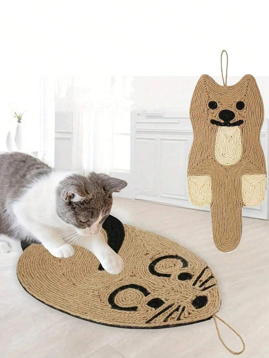 Cartoon Sisal Cat Scratching Pad | Hanging Scratch Mat for Indoor Cats