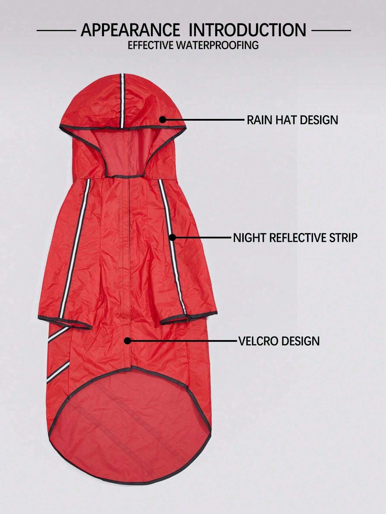 Waterproof Dog Raincoat with Hood for Small, Medium & Large Dogs