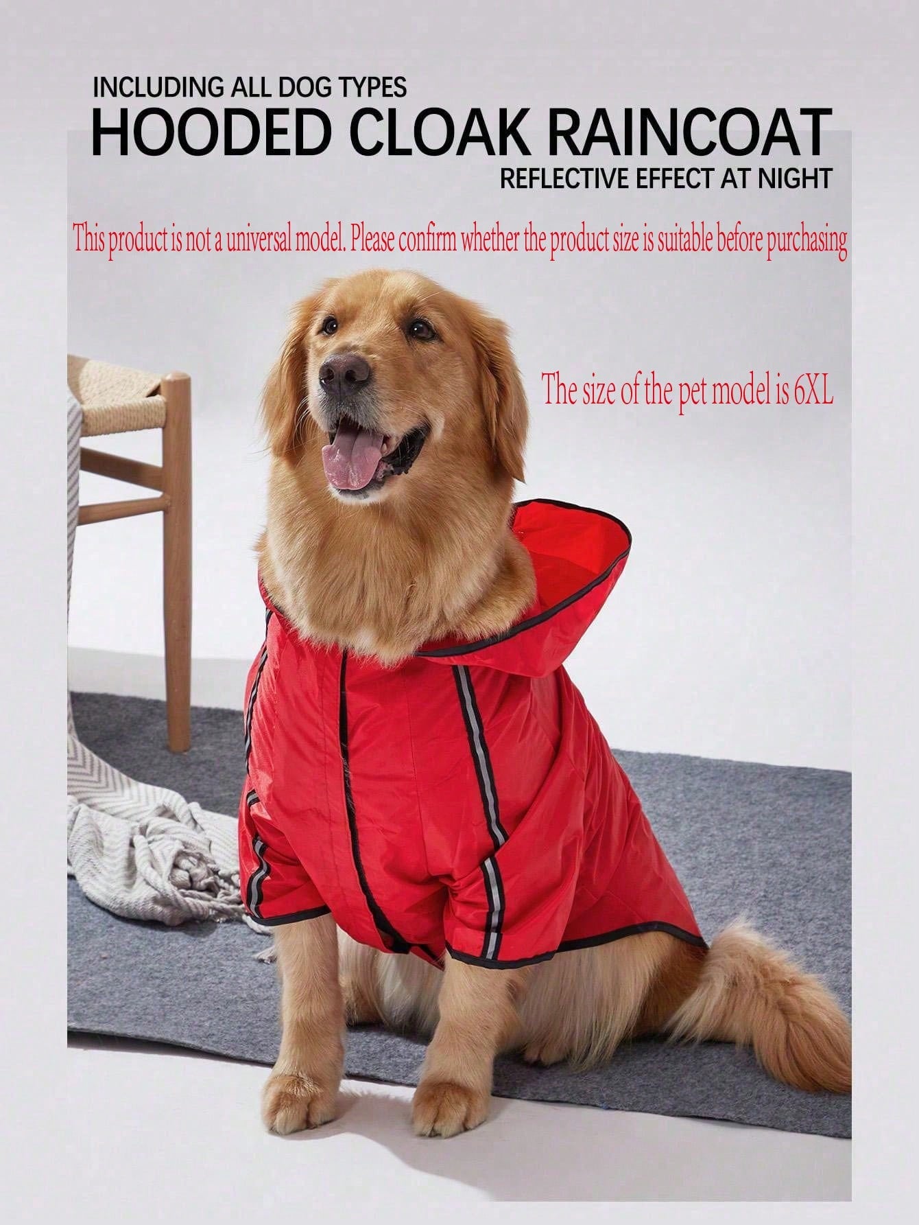 Waterproof Dog Raincoat with Hood for Small, Medium & Large Dogs