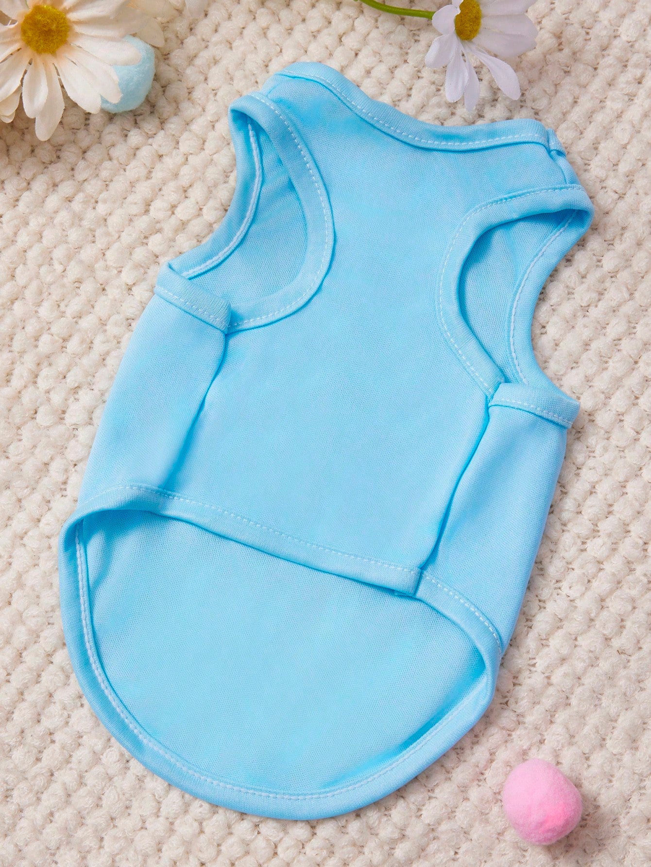 Blue Pet Tank Top for Cats & Dogs | MOM Letter Print